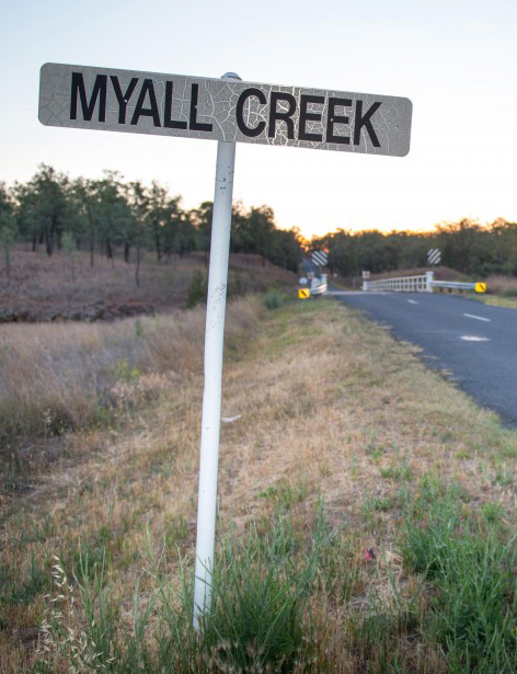 Myall Creek road sign